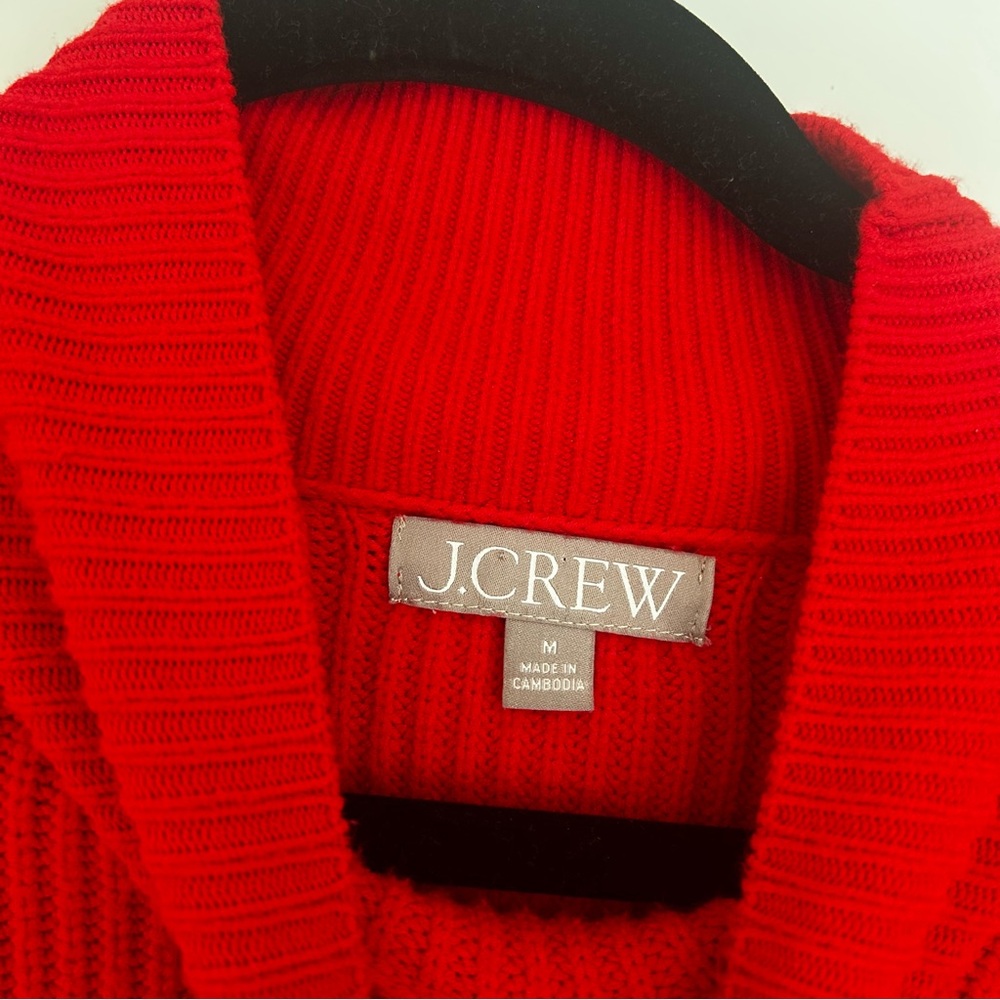 J. Crew Red Ribbed Mock Neck Pullover - Picture 6 of 6